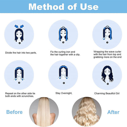 European and American hot sale non-hot lazy artifact hair curler sponge foam sleep curler big wave roll four-piece set - image 2