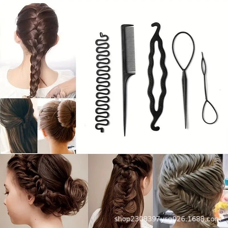 Factory wholesale centipede braid hair braiding artifact suit hair curler set hair tools lazy hair style - image 1