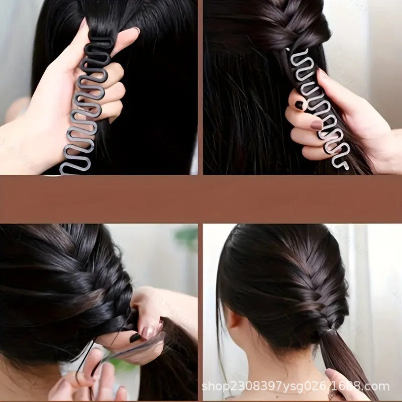 Factory wholesale centipede braid hair braiding artifact suit hair curler set hair tools lazy hair style - image 2