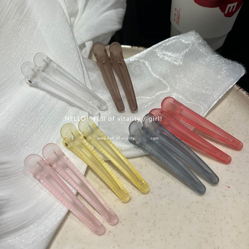 Ins Wind Frosted Duckbill Clip Positioning Clip Pad Hair Root Fluffy No Marginless Hair Clip Transparent Clip Bangs Clip Cosmetic Clip - image 1