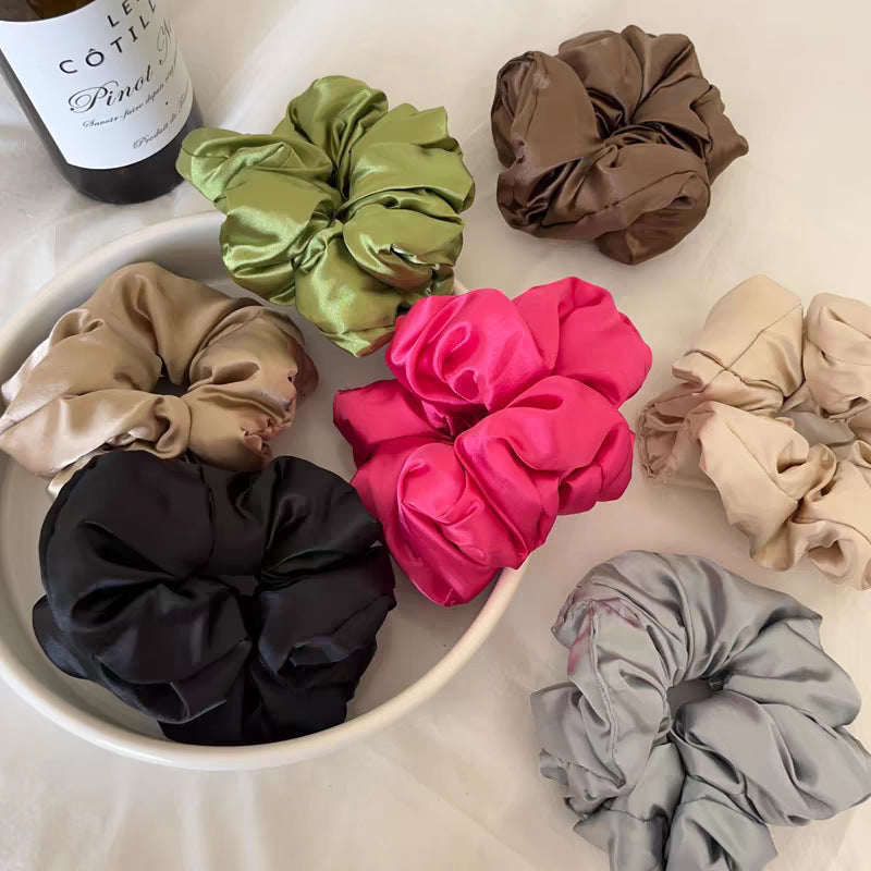 Korean-Style Silk Hair Tie Oversized Scrunchie for Women 2025 High Bun Elegant Non-Damaging Hair Rope - image 4