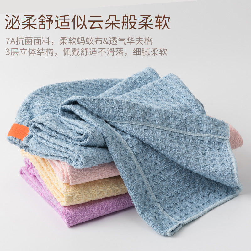 American black technology antibacterial hair drying cap Women's thickened super absorbent quick-drying waffle shower cap hair drying towel - image 3