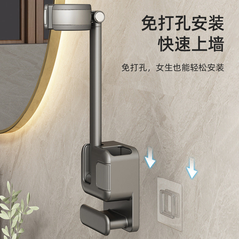 Toilet lazy hair dryer bracket hand-free hair dryer storage rack punch-free bathroom hair dryer storage rack - image 2