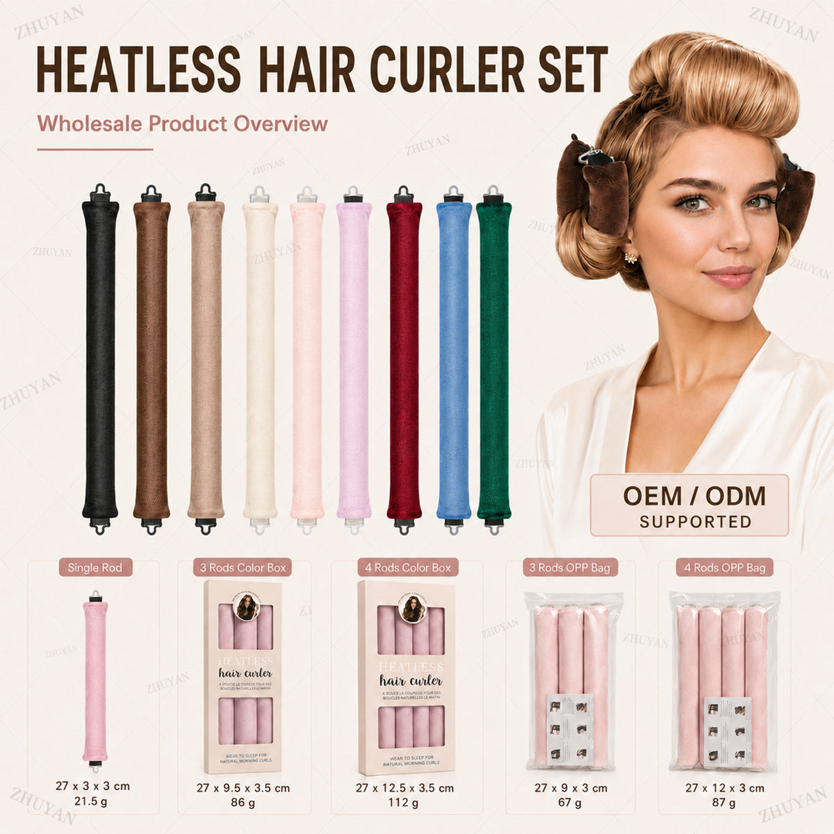 Cross-Border Heatless Curling Iron for Women, Lazy Curling Tool, European and American Simple Style, Large Wave Hair Styling Tool for Sleeping, Wholesale - image 1