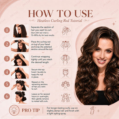 Cross-Border Heatless Curling Iron for Women, Lazy Curling Tool, European and American Simple Style, Large Wave Hair Styling Tool for Sleeping, Wholesale - image 4