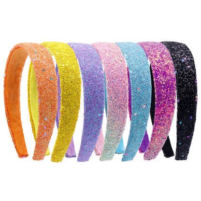 New fresh girls' headband high Skull top glitter 2.5cm wide edge hairpin color cross-border hair accessories headband supply - image 3
