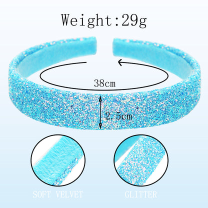 New fresh girls' headband high Skull top glitter 2.5cm wide edge hairpin color cross-border hair accessories headband supply - image 4