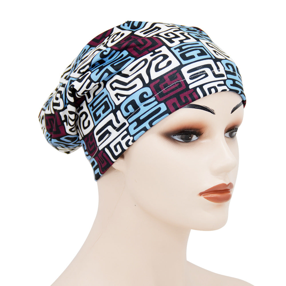Printed Double-Layer Sleep Cap