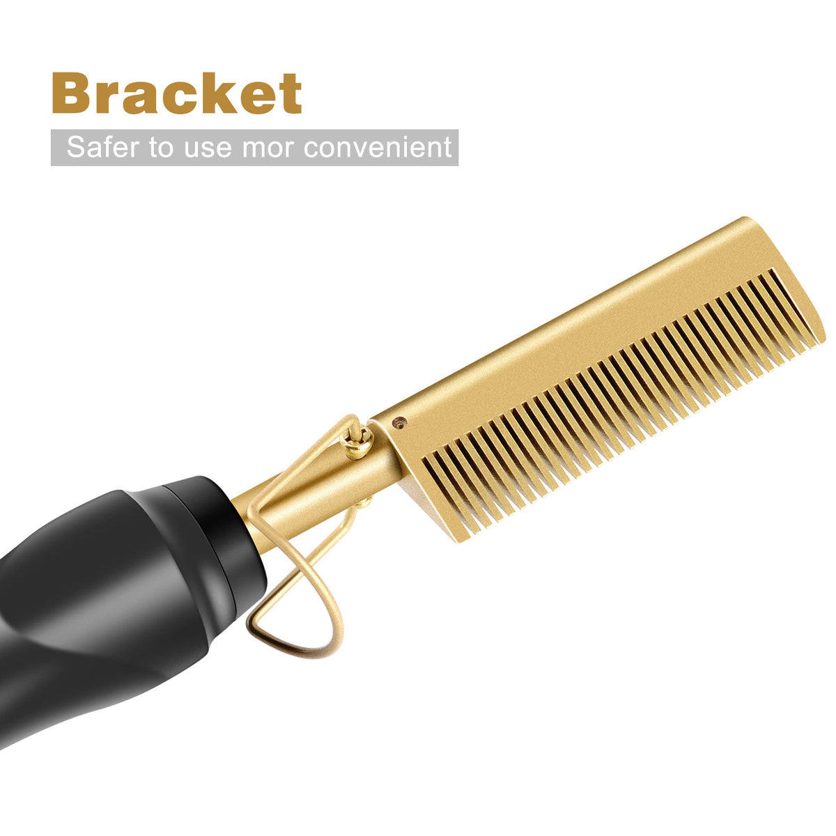 Cross-border straight hair comb bangs wet and dry copper comb straight hair curling stick household straight electric heating comb hair straightener - image 3