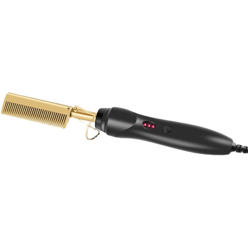 Cross-border straight hair comb bangs wet and dry copper comb straight hair curling stick household straight electric heating comb hair straightener - image 5