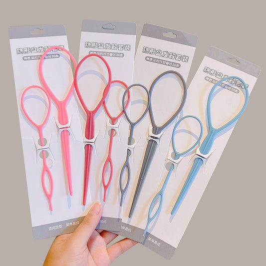 Children's Hair braiding hair pulling artifact little girl hair braiding tool hair pulling Pin Hook hair curler universal hair comb suit - image 1
