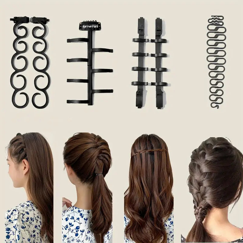 Hair braiding suit fish bone wave hair braiding device centipede braid hair curler twist braid hair braiding device modeling tool wholesale - image 1