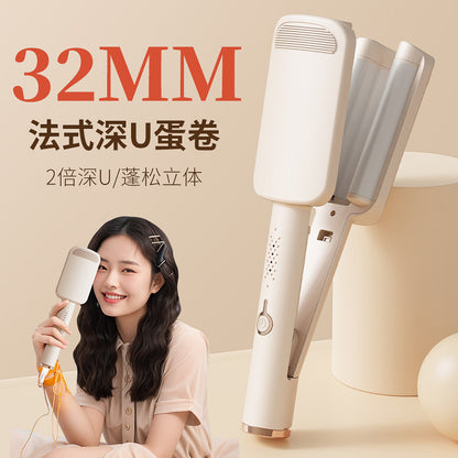 32mm Egg Roll Head Curling Stick Egg Roll Negative Ion Cake Roll Large Roll Short Hair Wool Roll Water Corrugated Curler - image 2