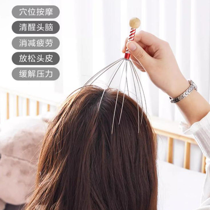 Octopus head scratching massager ball massage claw five claw head massage scalp soul extractor wholesale - image 2
