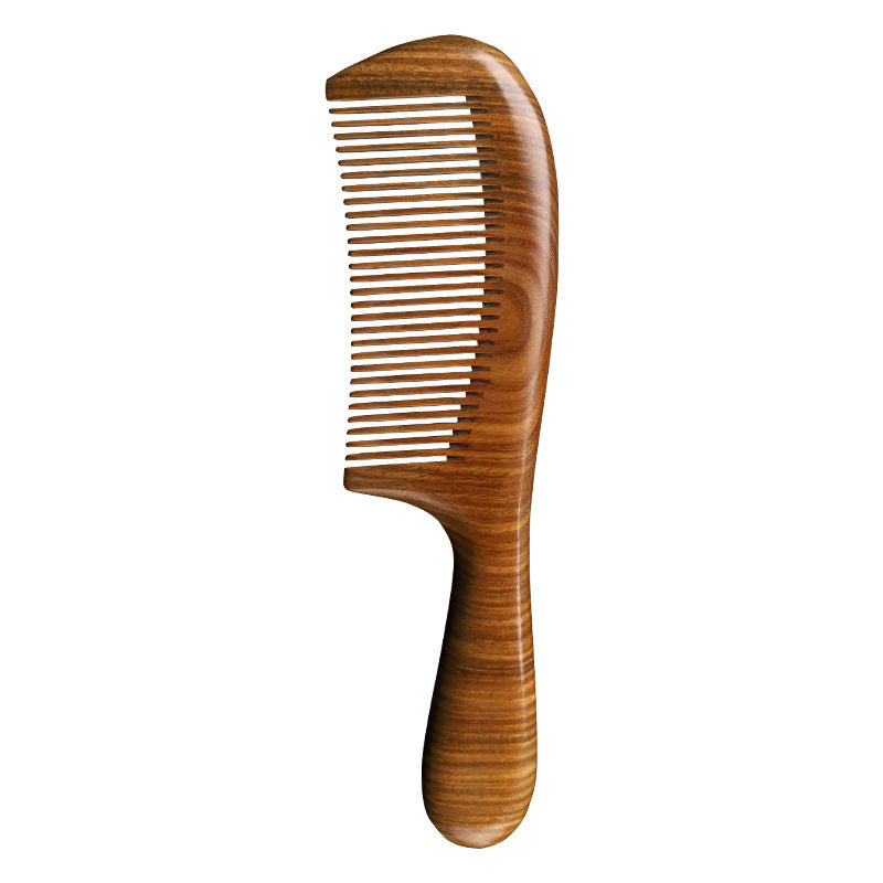 Factory Direct Sales Natural Green Sandalwood Comb Wide Tooth Anti-hair Loss Genuine Women's Special Long Hair Handle Moon Comb - image 5