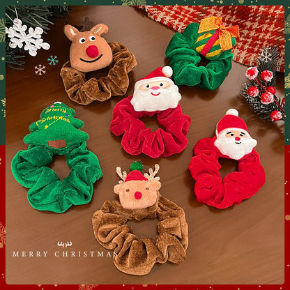 Christmas Deer Plush Large Intestine Hair Band for Women High Elasticity and Durable Hair Rope Cute Doll Rubber Band Hair Accessories Headband - image 1