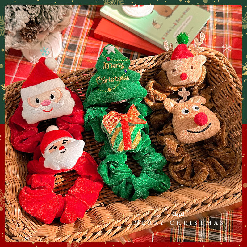 Christmas Deer Plush Large Intestine Hair Band for Women High Elasticity and Durable Hair Rope Cute Doll Rubber Band Hair Accessories Headband - image 2