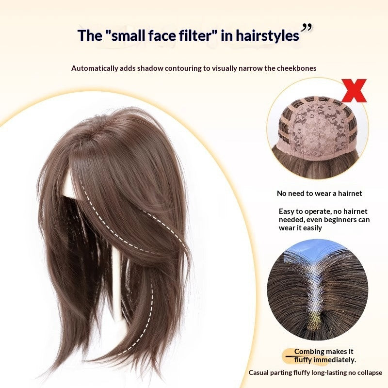 No Hairnet Needed Women's Hairpiece For Crown Area To Add Volume One-piece