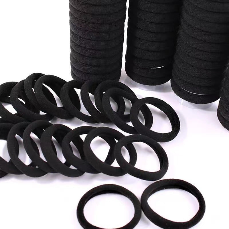 E-commerce for welfare products simple black basic hair rope hair ring seamless hair ring horsetail high elastic rubber band - image 2