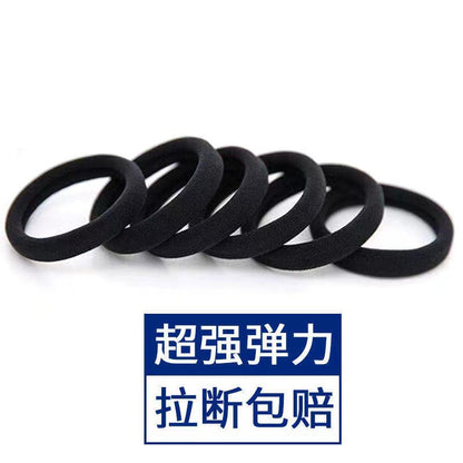 E-commerce for welfare products simple black basic hair rope hair ring seamless hair ring horsetail high elastic rubber band - image 4