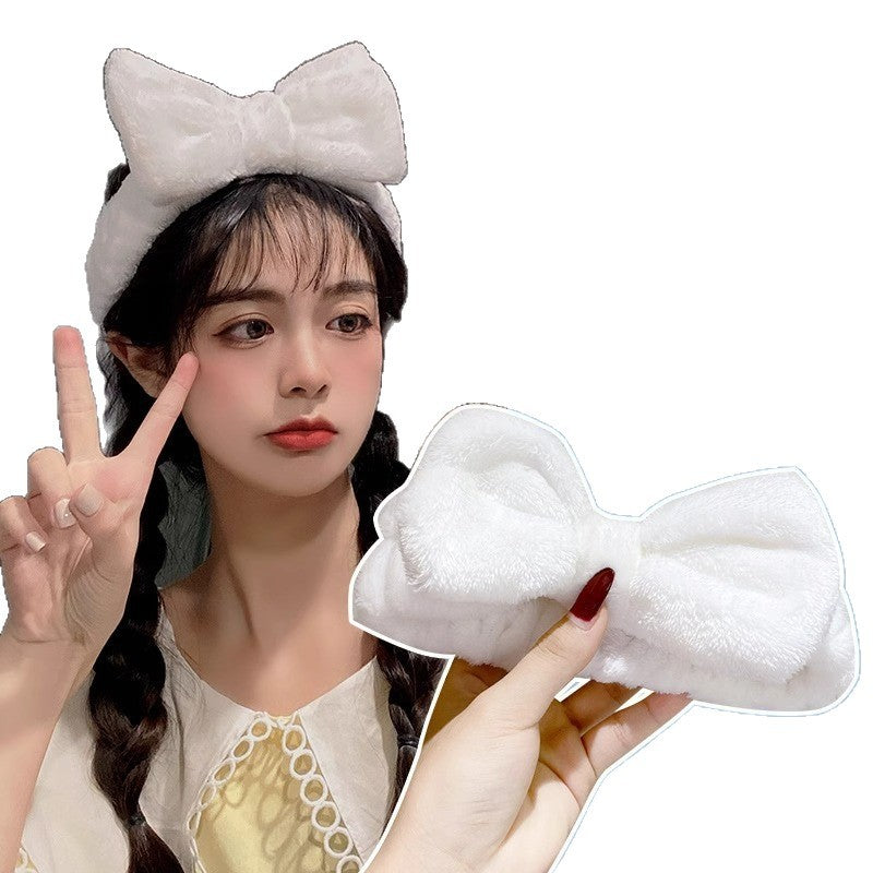 Cross-Border Bow Headband, Face Wash Wristband, Three-Piece Set, Autumn and Winter Women's Beauty Makeup Hairband Set Wholesale - image 5