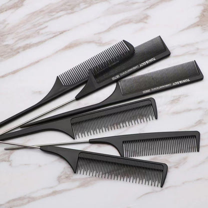 steel needle highlighting comb pointed tail comb hair salon styling comb distribution comb plastic highlighting hair comb steel needle rat tail hair comb - image 2