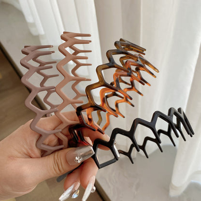 2024 Summer Wave Toothed Hair Hoop Temperament Simple Non-slip Hair Pressure Hair Hoop Out Wash Face Broken Hair Accessories - image 1