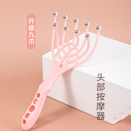 Nine-claw head massager scalp ball manual massage five-claw head therapy relaxation decompression scratching hair comb artifact - image 1