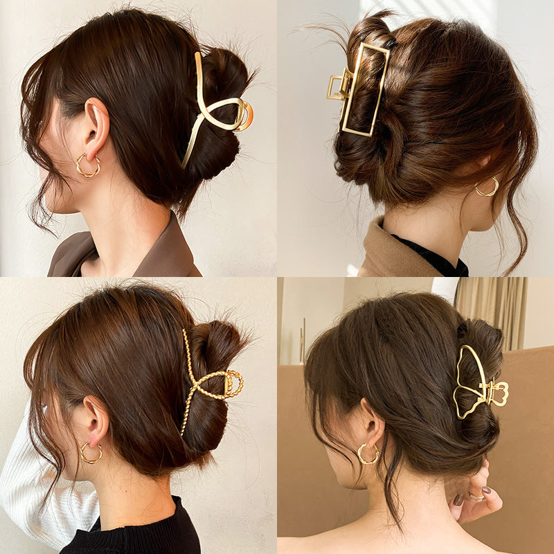 Pearl Hair Clip Back Head Clip Large South Korea Elegant Alloy Shark Clip Hair Clip Hair Clip Hair Clip Headwear - image 1