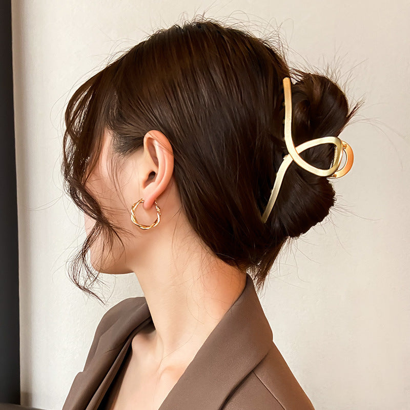 Pearl Hair Clip Back Head Clip Large South Korea Elegant Alloy Shark Clip Hair Clip Hair Clip Hair Clip Headwear - image 3