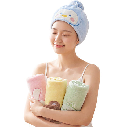 10A Antibacterial Patch Embroidered Quick-Dry Hair Cap, Water-Absorbent, No-Blow-Dry, Thick Coral Fleece Bath Cap for Adults and Children, Wholesale - image 5