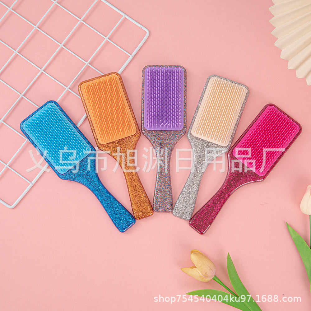 Comb Glitter Fluffy Tt Comb Women's Home Curly Hair Massage Comb Girls' Special Air Cushion Comb Smoothing Comb Anti-Knot Hair Care - image 3