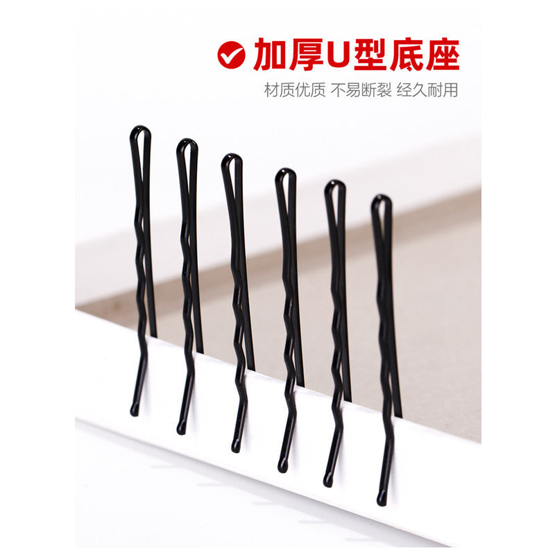Simple Basic Style One-character Clip Black Broken Hair Small Clip Fixed Hair Headwear Women's Steel Clip U-shaped Hairpin Clip - image 3