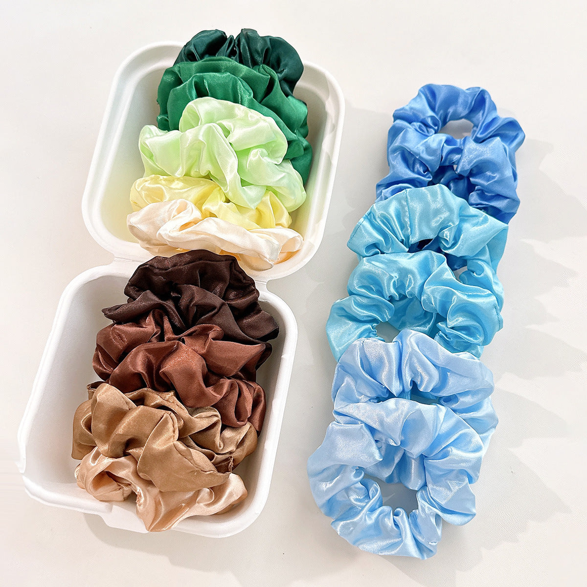 Cross-border Amazon Sading Fabric Large Intestine Hair Ring Hair Rope Europe and America Solid Color Simple Hair Rope Hair Accessories Wholesale - image 2