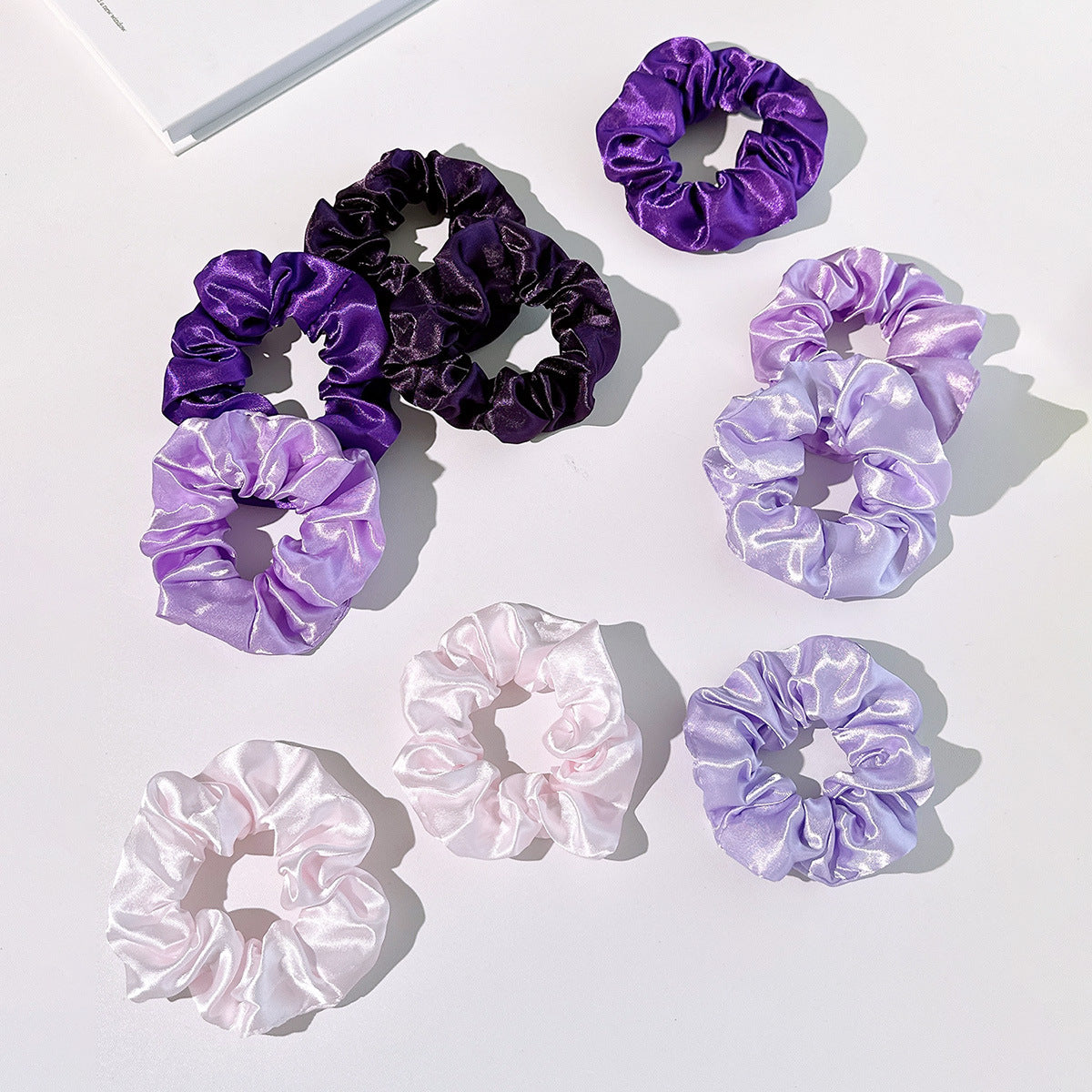Cross-border Amazon Sading Fabric Large Intestine Hair Ring Hair Rope Europe and America Solid Color Simple Hair Rope Hair Accessories Wholesale - image 3
