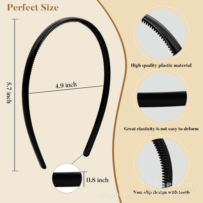0.8cm Cross-Border Popular Hairband in Europe and America, Plastic Narrow Edge Wavy Hairband, Face Washing Hairband, Hair Accessory Headwear - image 4