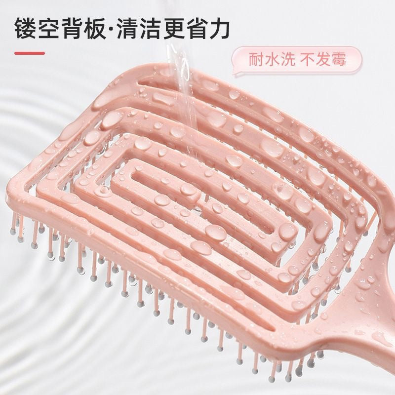 New Hollow Back-type Comb High-value Girl's Portable Hair Comb Fluffy Tight Scalp Massage Sparerib Comb - image 4