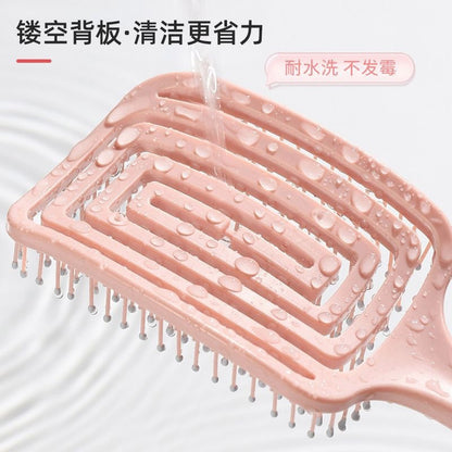 New Hollow Back-type Comb High-value Girl's Portable Hair Comb Fluffy Tight Scalp Massage Sparerib Comb - image 4