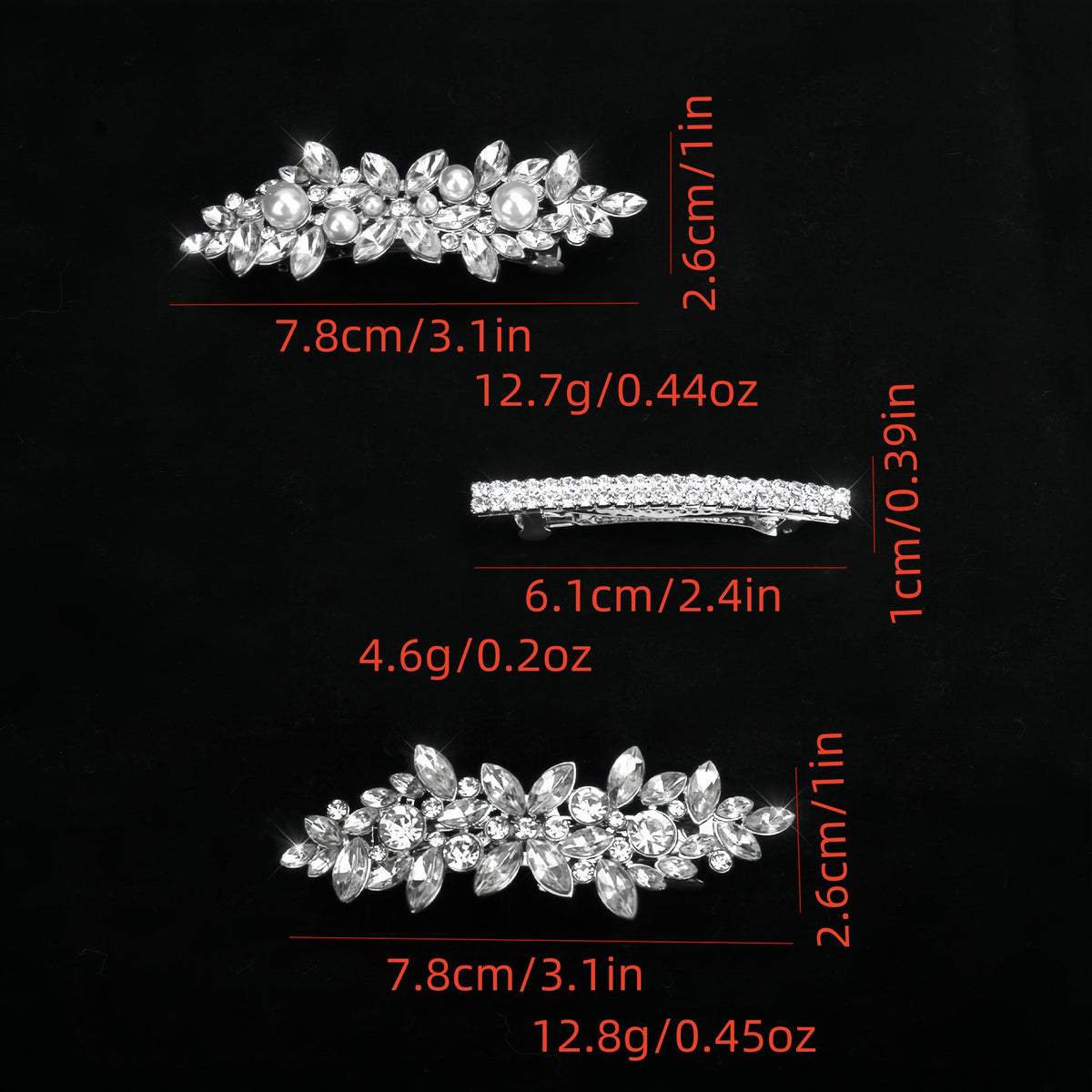 Europe and the United States cross-border hair clip horse eye glass water drill hair clip back head hair accessories headdress pearl spring clip suit - image 2