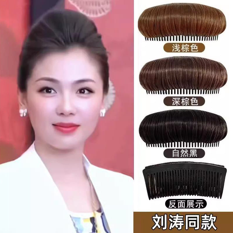 Japanese and Korean Princess Head Fluffy Height-increasing Pad Height-increasing Hair Curler Hair Headwear Female Lazy Head Pad Hairpin Pad Hair Root Hair Comb - image 1