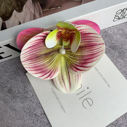 Net red Phalaenopsis flower head 3d printing film simulation diy hair card decorative flower 9cm hand gift candy box - image 3