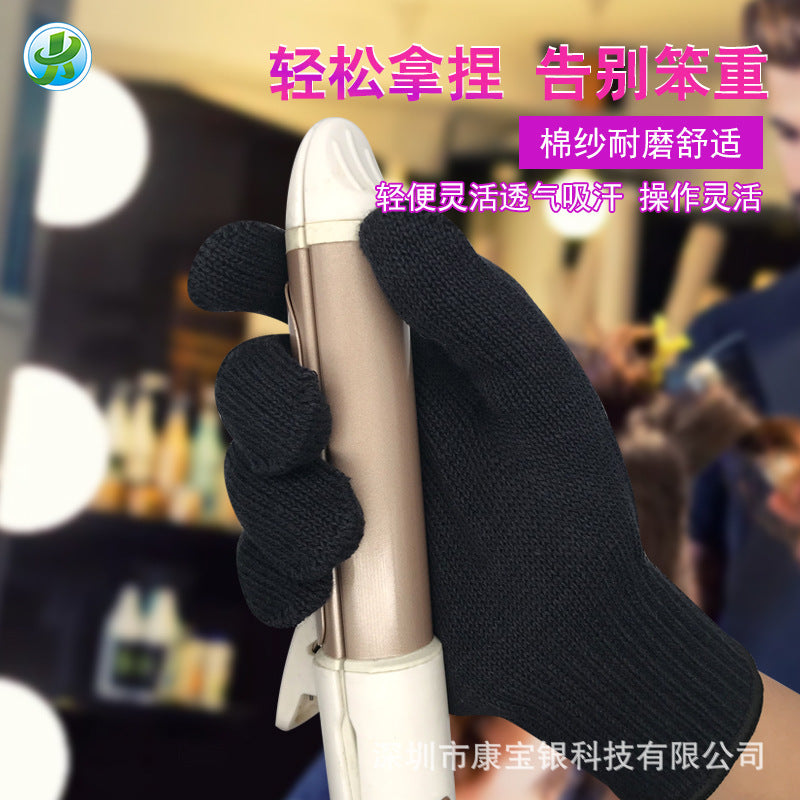 High temperature resistant gloves core 100 degree hair salon perm curly hair straightener matching use anti-scald heat insulation gloves - image 2