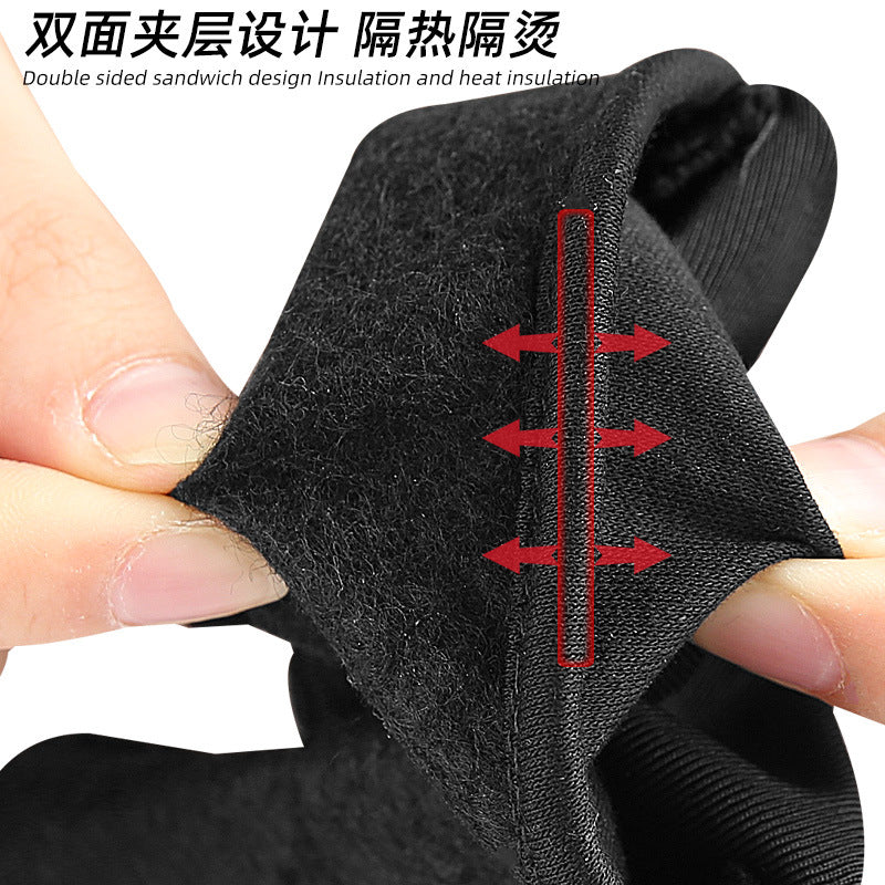 Three-Finger Hair Insulation Gloves Double-Sided Sandwich Thick Hair Salon Straightening Hair Curling Rod Self-Use Gloves - image 4