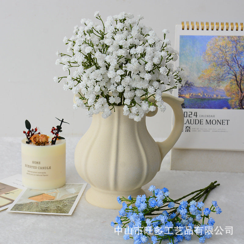 Wholesale small short branch baby's hair star wedding holding flower baby's hair star bouquet decoration material diy simulation flower with grass - image 3