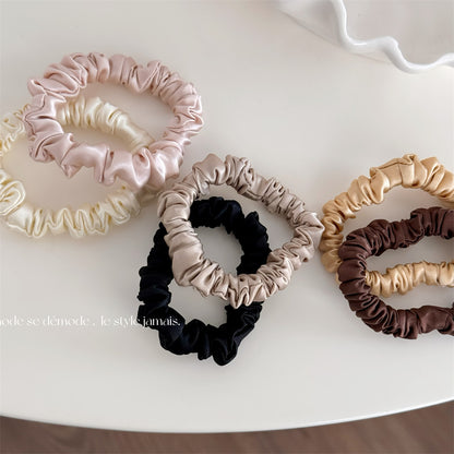 Silk Fabric Hair Ties That Do Not Damage Hair, High-End, High-Elasticity, Traceless, Simple Bun Hair Ties for Women - image 1
