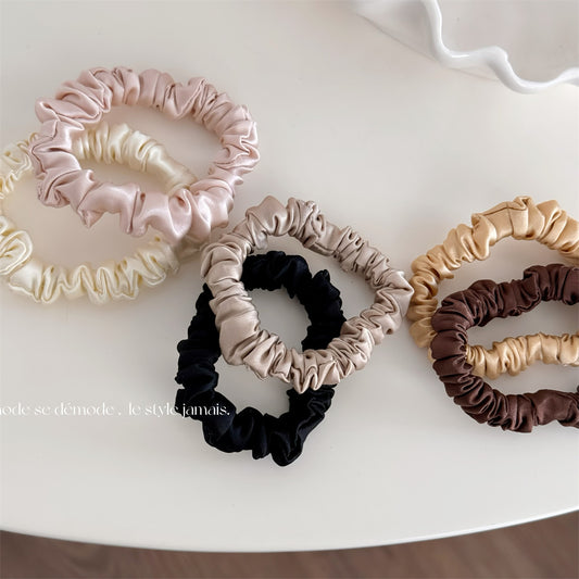 Silk Fabric Hair Ties That Do Not Damage Hair, High-End, High-Elasticity, Traceless, Simple Bun Hair Ties for Women - image 1