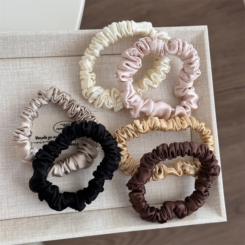 Silk Fabric Hair Ties That Do Not Damage Hair, High-End, High-Elasticity, Traceless, Simple Bun Hair Ties for Women - image 2