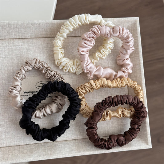 Silk Fabric Hair Ties That Do Not Damage Hair, High-End, High-Elasticity, Traceless, Simple Bun Hair Ties for Women - image 2