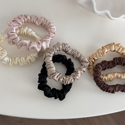 Silk Fabric Hair Ties That Do Not Damage Hair, High-End, High-Elasticity, Traceless, Simple Bun Hair Ties for Women - image 3