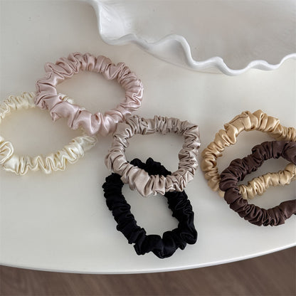 Silk Fabric Hair Ties That Do Not Damage Hair, High-End, High-Elasticity, Traceless, Simple Bun Hair Ties for Women - image 4